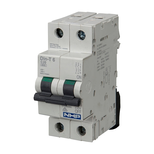 NHP DIN-T Miniature Circuit Breaker 6kA 2Pole 32A C Curve***EMAIL/TEXT FOR PRICING***