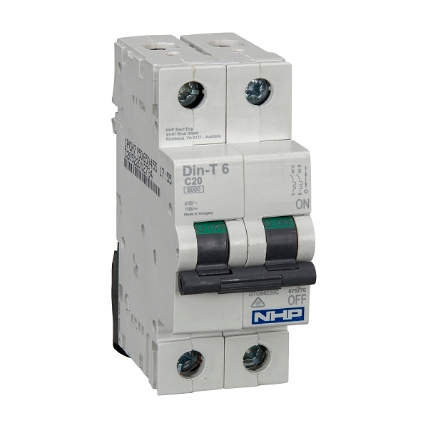 NHP DIN-T Miniature Circuit Breaker 6kA 2Pole 63A C Curve***EMAIL/TEXT FOR PRICING***