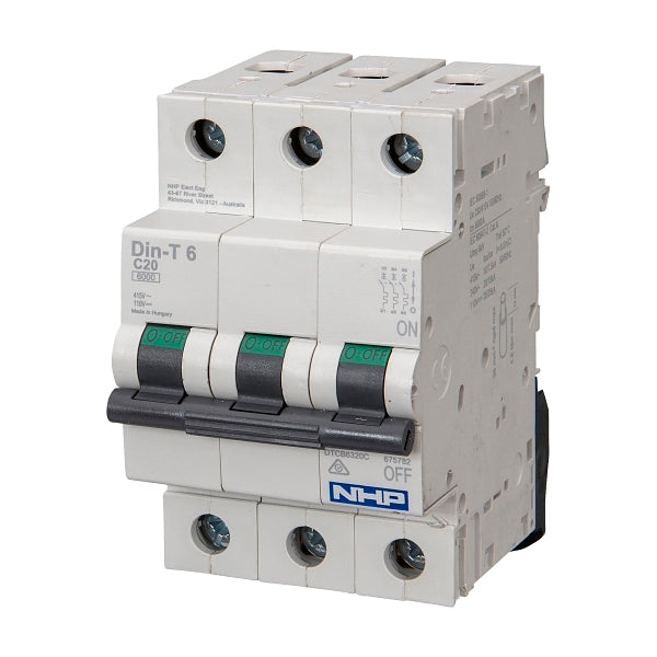 NHP DIN-T Miniature Circuit Breaker 6kA 3Pole 50A C Curve***EMAIL/TEXT FOR PRICING***