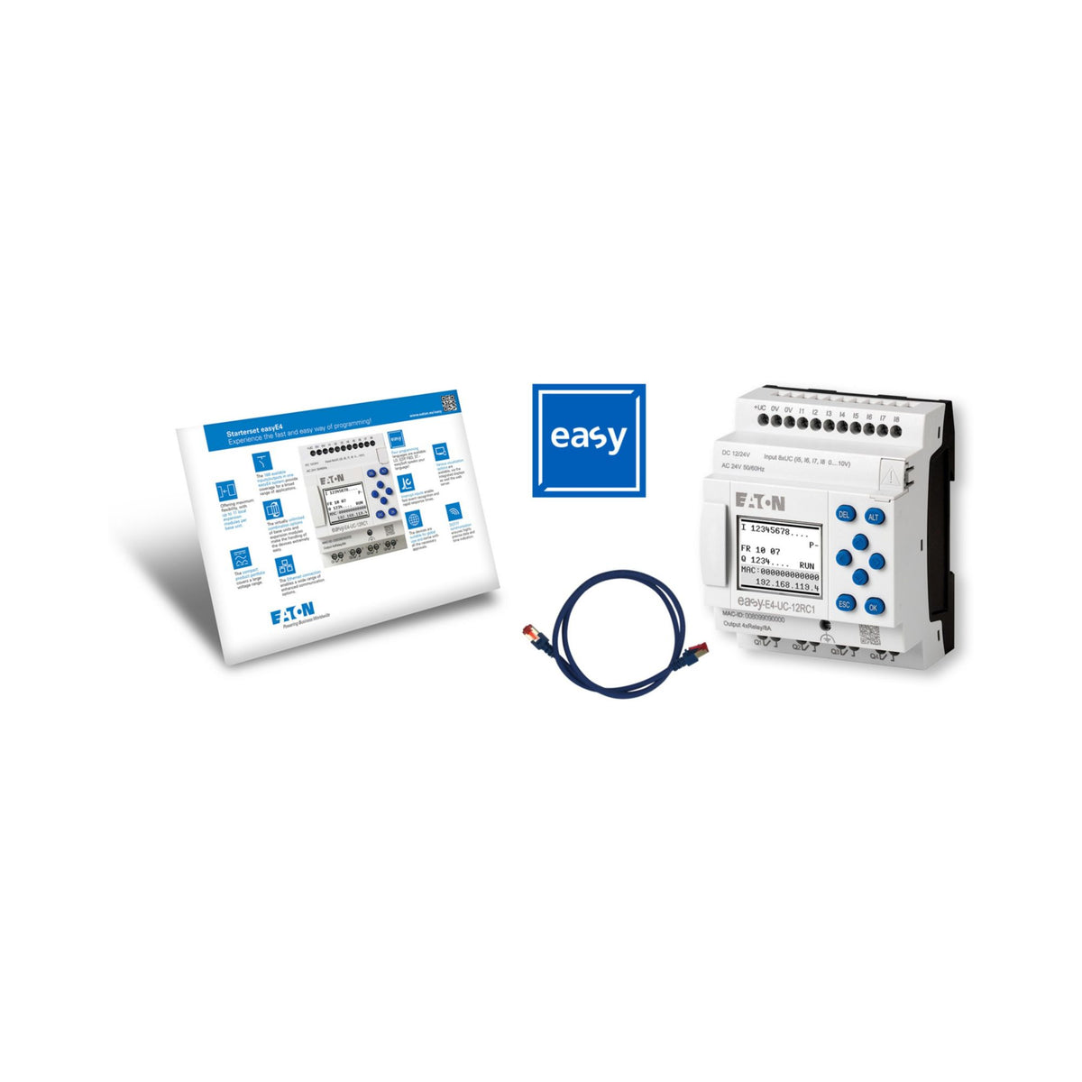 EASY E4 Starter Kit (EASY-E4-UC-12RC1, CABLE, SW LIC) - left view