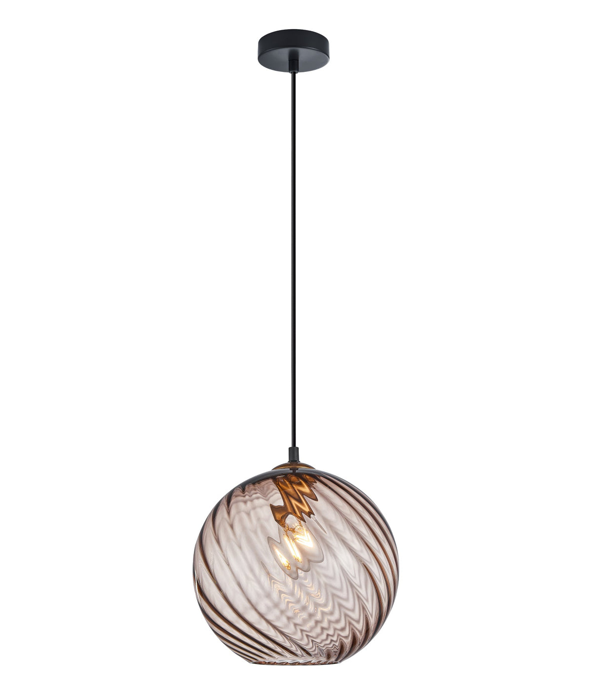 Espiral Interior Wine Glass Shade Wavy Finish Round Pendant Light - Coffee