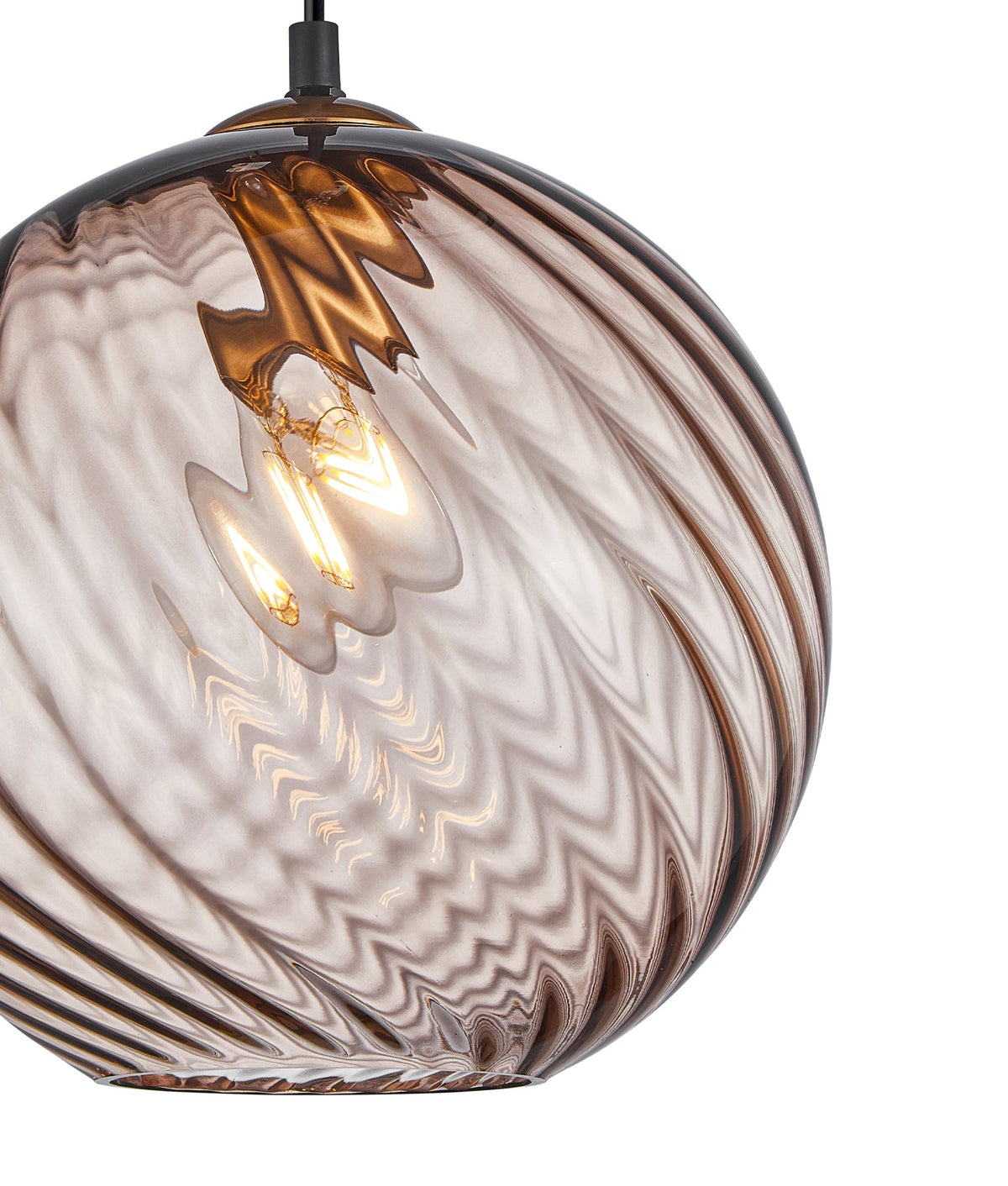 Espiral Interior Wine Glass Shade Wavy Finish Round Pendant Light - Coffee