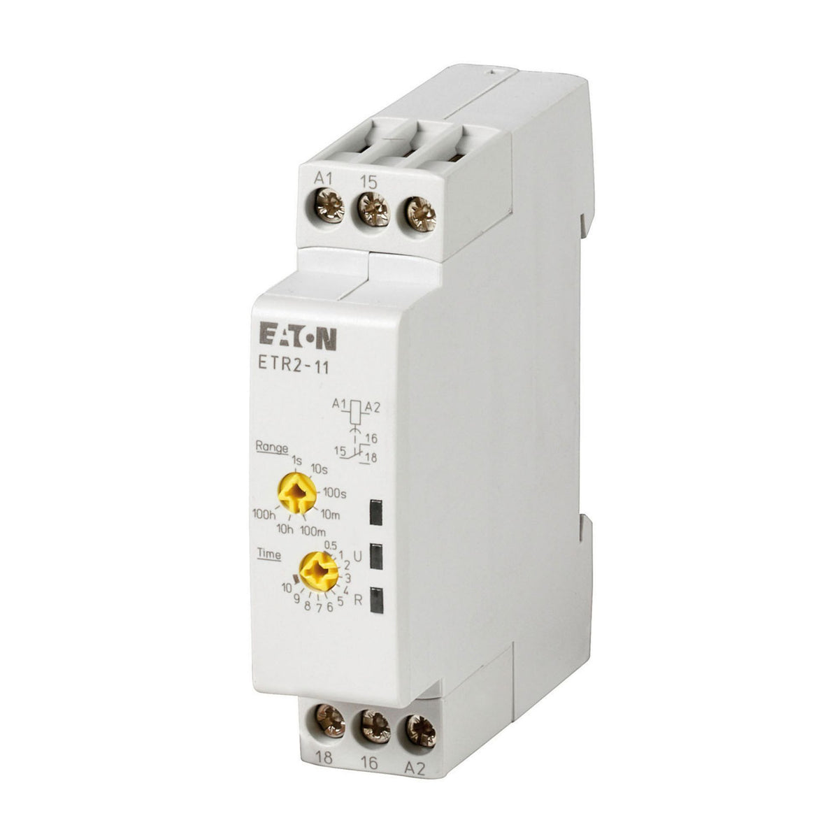 On Delay Timer,0.05 - 100hrs 3A, 24-48VDC 24-240VAC - left view
