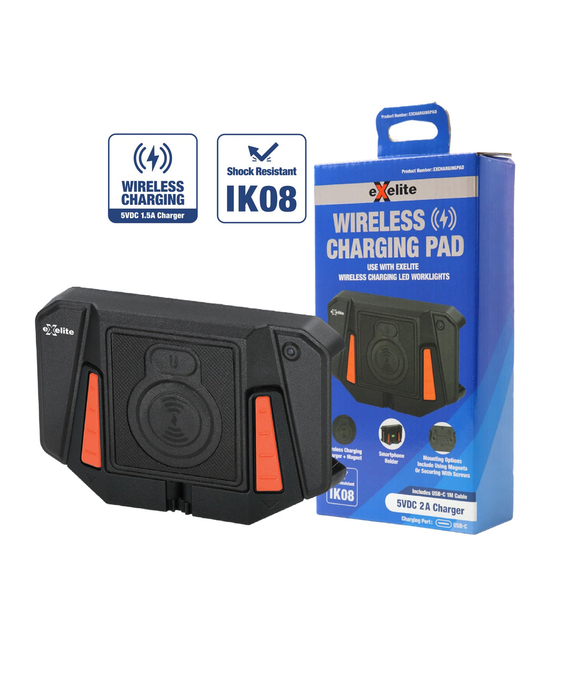 Wireless Charging Pad Use with Exelite Wireless Charging LED Worklights IK08
