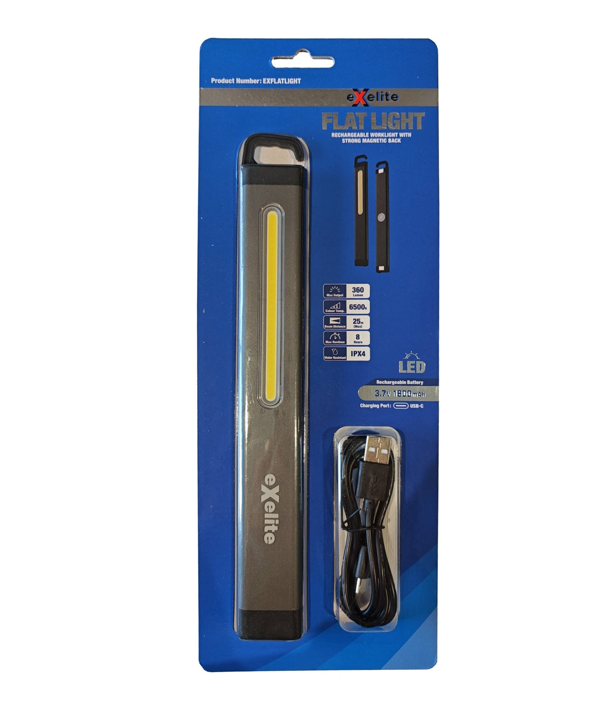 Flat Light Rechargeable Worklight with Strong Magnetic Back