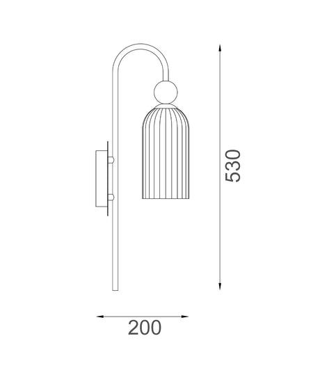 Flauta Interior Round Top Cylinder Ribbed Wall Light - Smokey Black