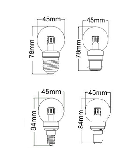 Fancy Round LED Filament Dimmable Frosted Globe (4W) - 2700K / ES (E27)