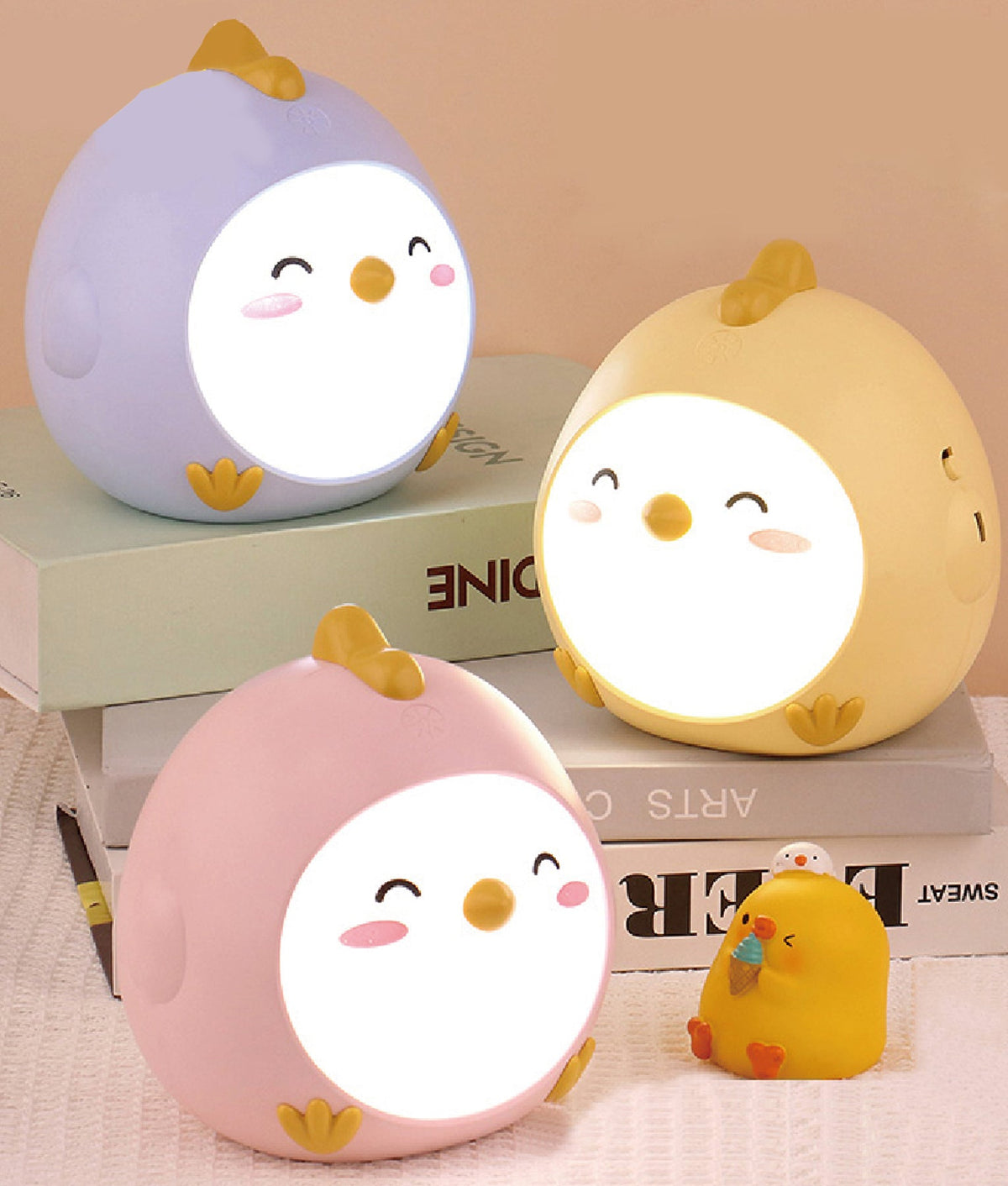 Frango LED Tri-CCT Chicken Nightlight Dimmable USB DC 5V Rechargeable - Pink
