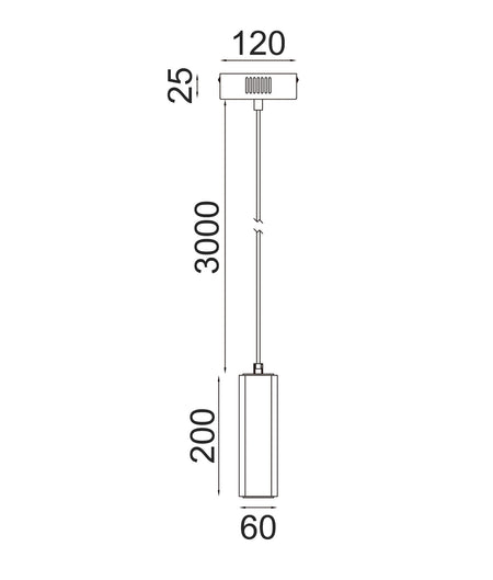 Freccia Interior LED Tri-CCT Glass with Curve Cylinder Pendant Light - Coffee Glass