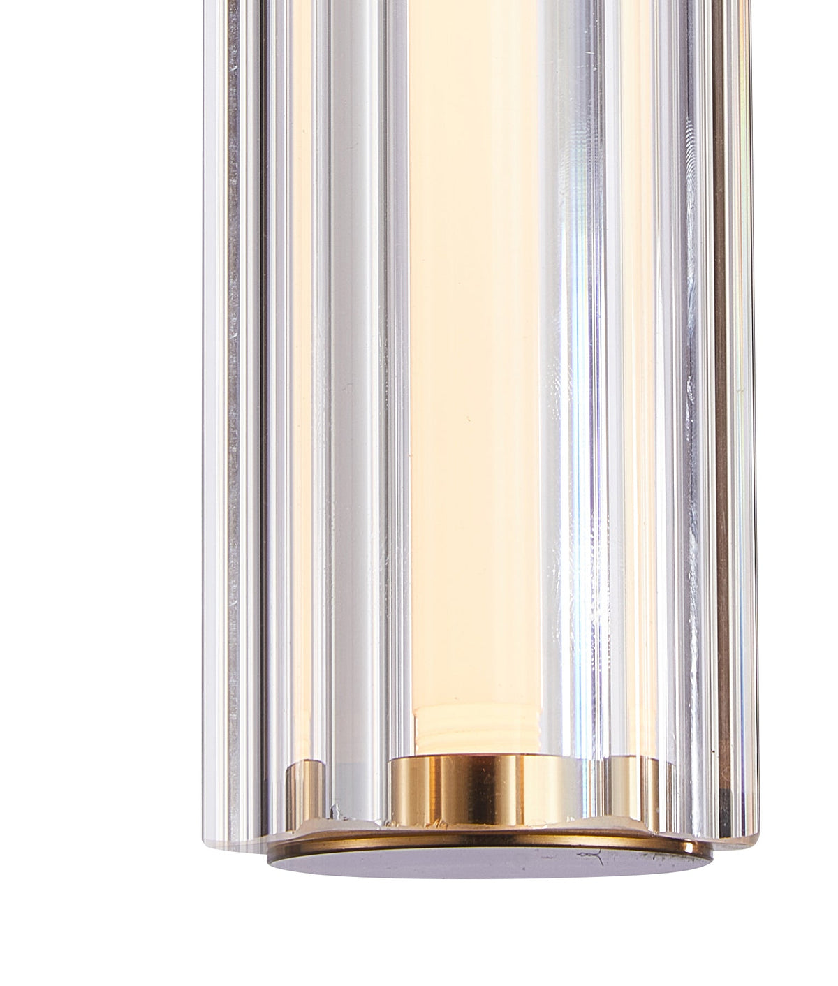 Freccia Interior LED Tri-CCT Glass with Curve Cylinder Pendant Light - Clear Glass
