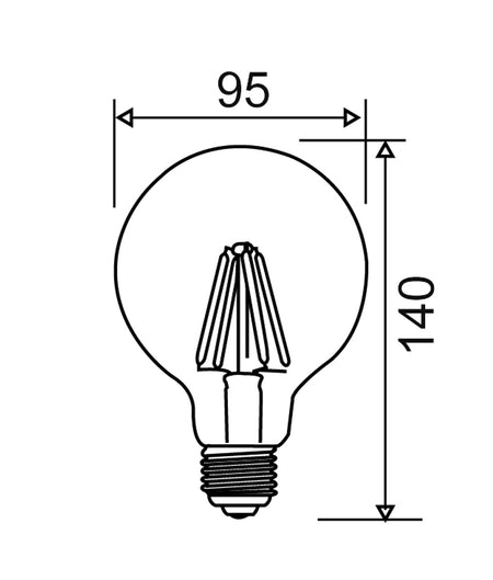 G95 LED Filament Dimmable Globe Clear Diffuser (6W) - ES (E27) / 6000K