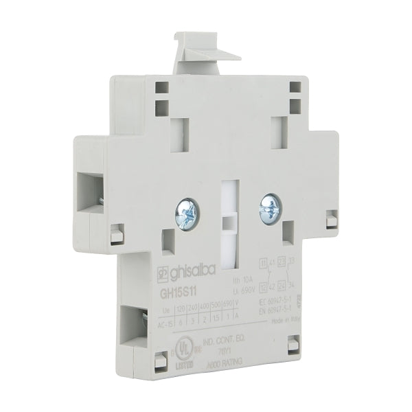 Ghisalba Contactor Auxiliary Contact with 1NO Contact and 1NC Contact Side Mount