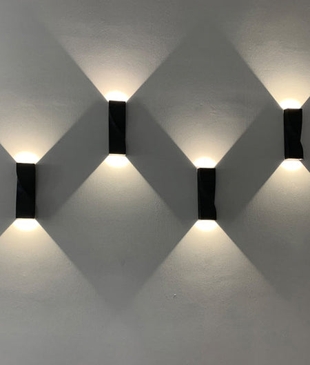 Girotri Large Exterior LED Tri-CCT Surface Mounted Up/Down Twist Wall Light IP65 - White