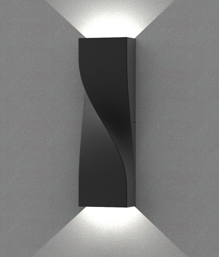 Girotri Large Exterior LED Tri-CCT Surface Mounted Up/Down Twist Wall Light IP65 - Dark Grey