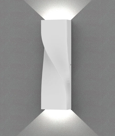 Girotri Large Exterior LED Tri-CCT Surface Mounted Up/Down Twist Wall Light IP65 - White