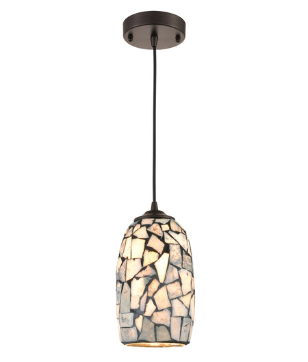 Glaze Stone Mosaic Hand Blown Glass Pendant Light - Dark