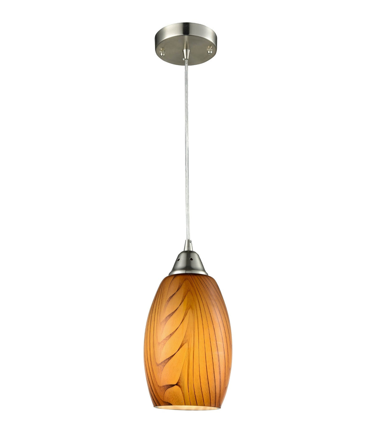 Glaze Hand Blown Glass Pendant Light - Amber