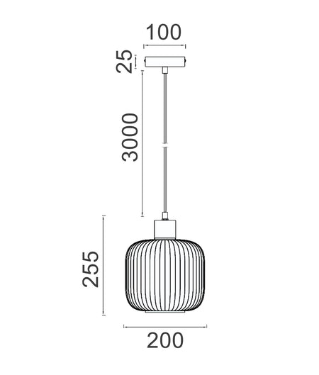 Gomitas Interior Translucent Glass Shade with Brass Highlight Pendant Light - Terracotta