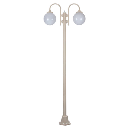 Lisbon Twin Spheres Curved Arms Plain Post Light Beige