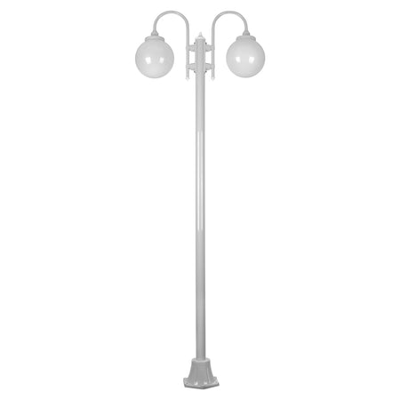 Lisbon Twin Spheres Curved Arms Plain Post Light White