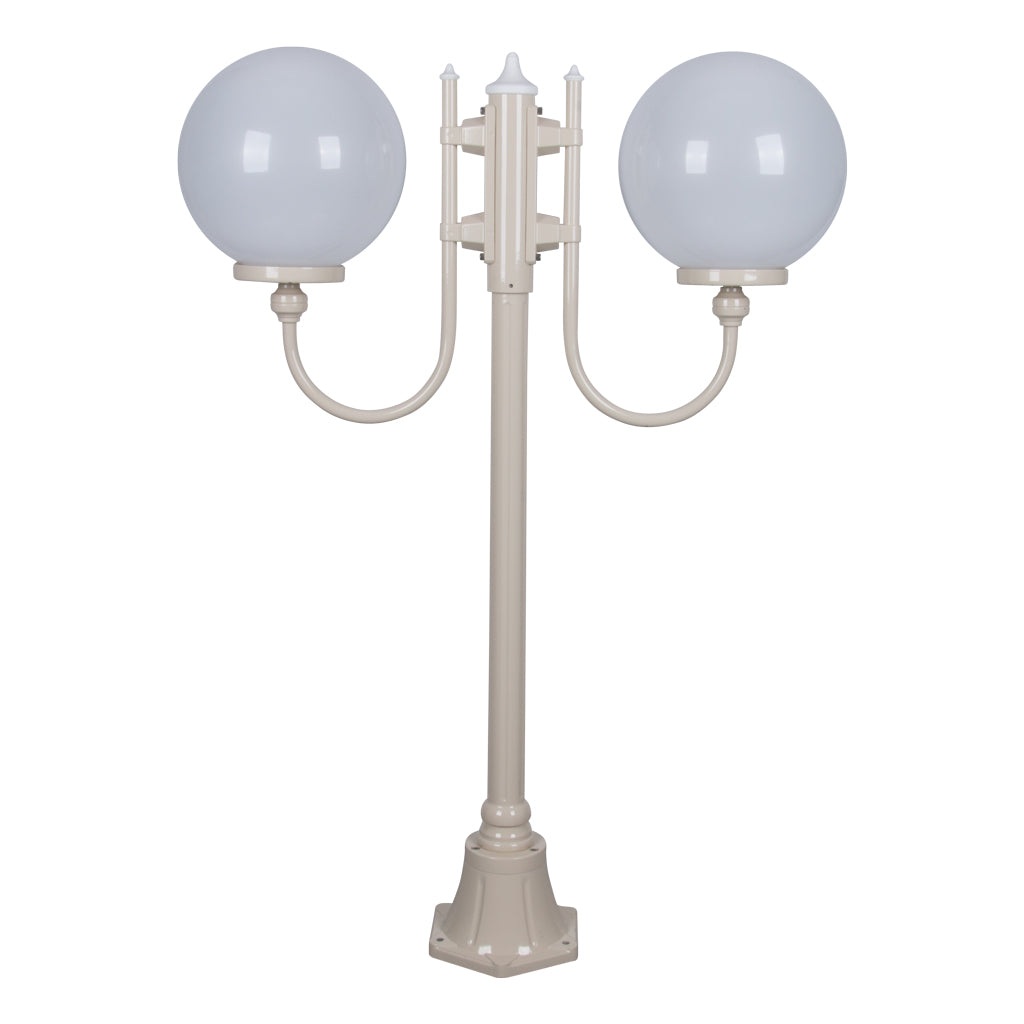 Lisbon Twin 30cm Spheres Curved Arms Short Post Light Beige