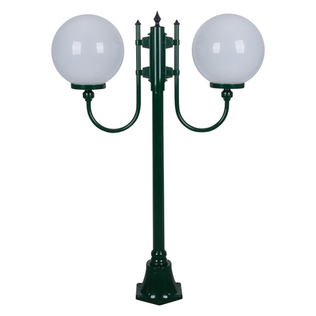 Lisbon Twin 30cm Spheres Curved Arms Short Post Light Green