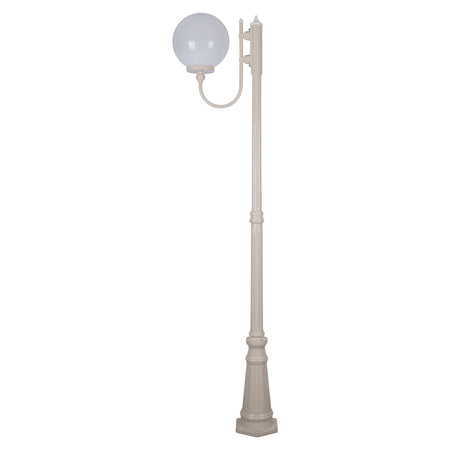 Lisbon 30cm Sphere Curved Arm Tall Post Light Beige