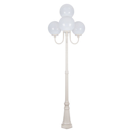 Lisbon Four 30cm Spheres Curved Arms Tall Post Light Beige
