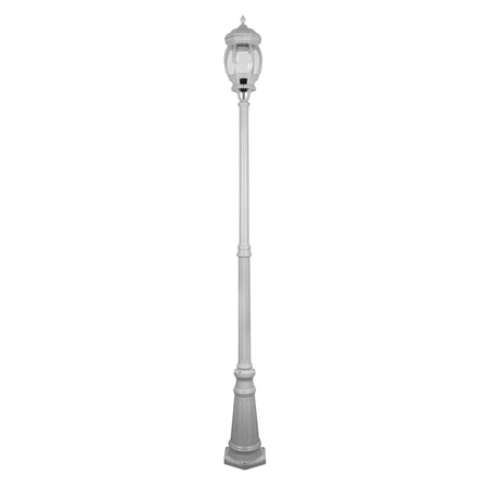 Vienna Three Head Curved Arm Tall Post Light White