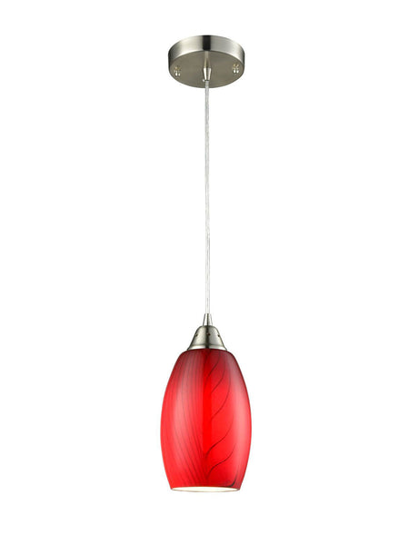 Glass Modern Pendant Red