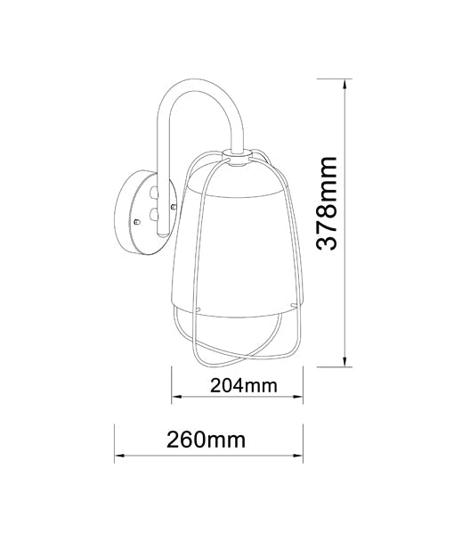 Hink Exterior Cage Surface Mounted Wall Light IP44 - Matte White