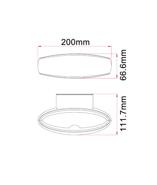 Horus Exterior LED Matte Black Crescent Surface Mounted Wall Light IP54