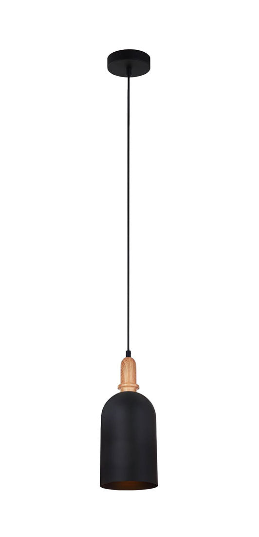 Modern Cylindrical Pendant Black