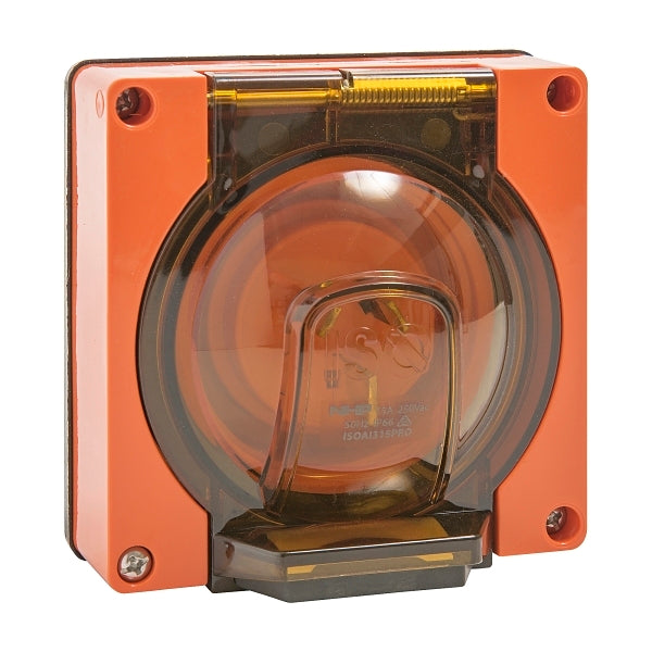 NHP ISO Appliance Inlet, 3 Flat Pins 15A 250V AC, w/o Base, Resistant Orange***EMAIL/TEXT FOR PRICING***