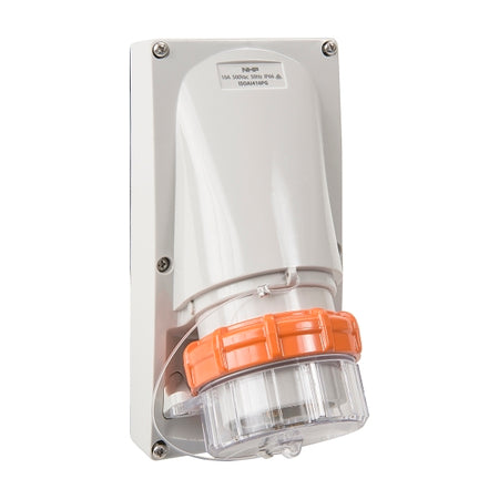 NHP ISO Appliance Inlet, 4 Round Pins 10A 500V AC, without Base, Grey
