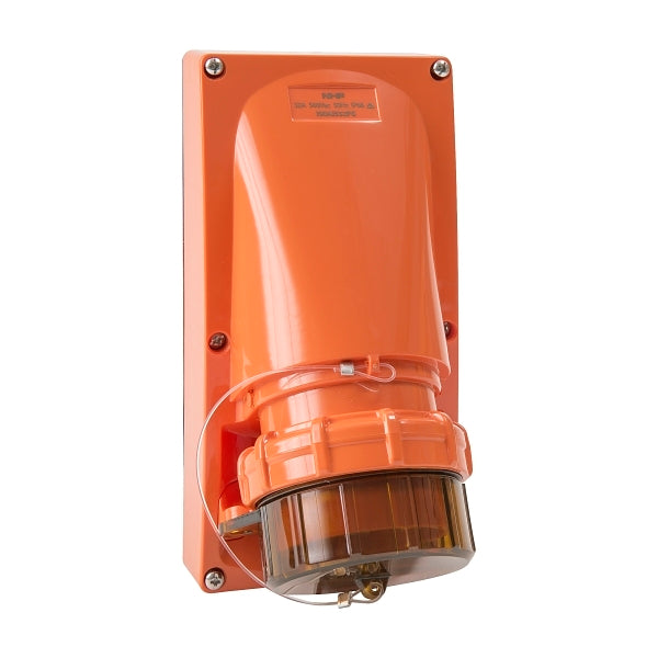 NHP ISO Appliance Inlet, 5 Round Pins 32A 500V AC, w/o Base, Resistant Orange***EMAIL/TEXT FOR PRICING***