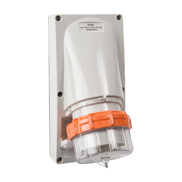 NHP ISO Appliance Inlet, 5 Round Pins 40A 500V AC, w/o Base, Grey***EMAIL/TEXT FOR PRICING***
