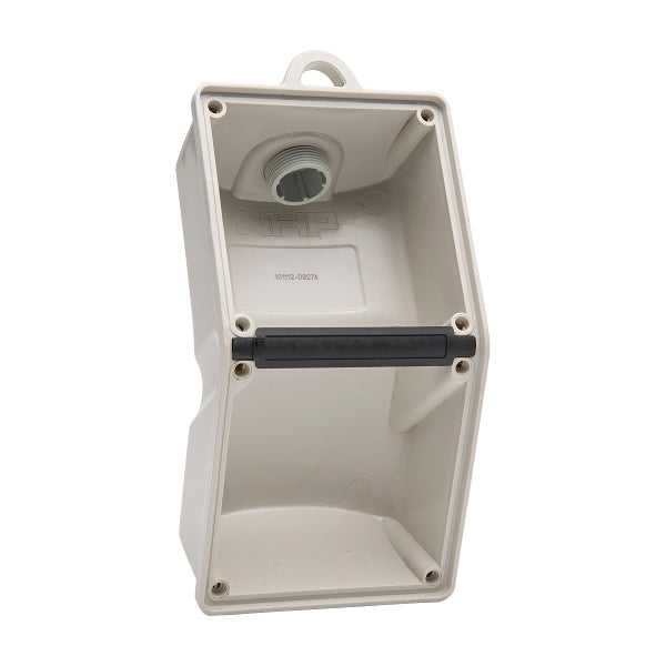 NHP ISO Back Box/Base, 2 Gang (1 x 2) - Pendant 60mm depth, Grey