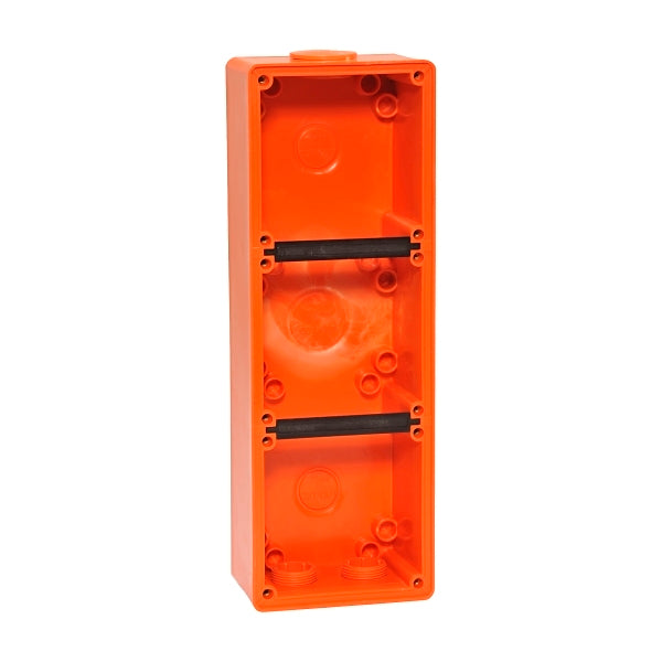 NHP ISO Back Box/Base, 3 Gang (1 x 3) - Large 63mm depth, Resistant Orange***EMAIL/TEXT FOR PRICING***