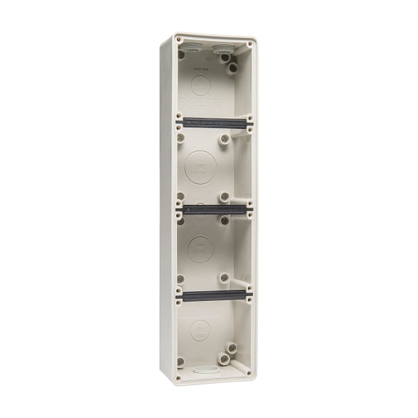 NHP ISO Back Box/Base, 4 Gang (1 x 4) - Inline 63mm depth, Grey***EMAIL/TEXT FOR PRICING***