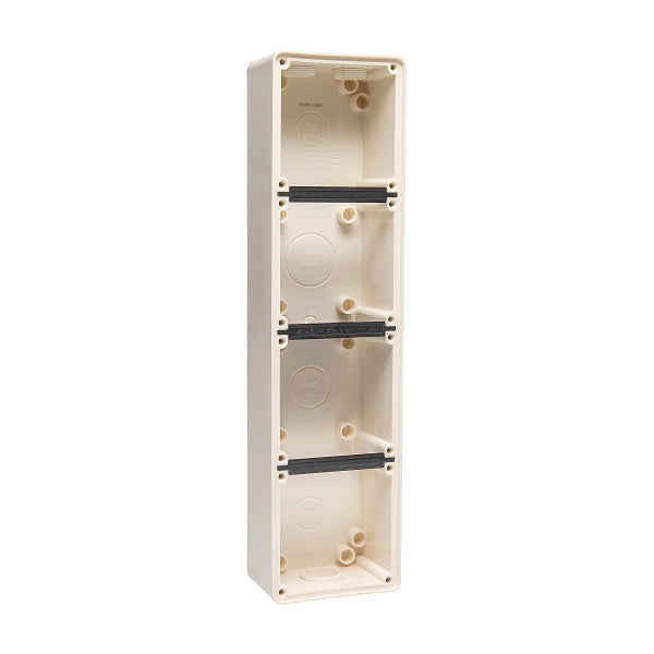 NHP ISO Back Box/Base, 4 Gang (1 x 4) - Inline 63mm depth, Resistant White***EMAIL/TEXT FOR PRICING***
