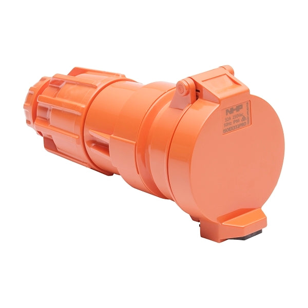 NHP ISO Extension Socket, 3 Round Pins 32A 250V AC, Resistant Orange***EMAIL/TEXT FOR PRICING***