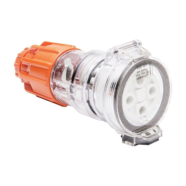 NHP ISO Extension Socket, 4 Round Pins 32A 500V AC, Electric Orange***EMAIL/TEXT FOR PRICING***