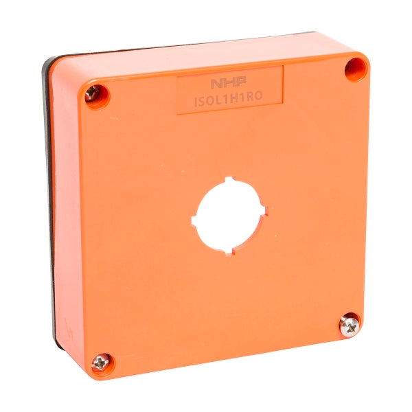 NHP ISO Cover - Cutout (1 x 22 5mm), 1 Gang - Shallow D38mm, Resistant Oange***EMAIL/TEXT FOR PRICING***