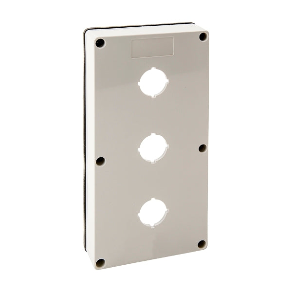 NHP ISO Cover - Cutout (3 x 22 5mm), 2 Gang - Shallow D38mm, Grey***EMAIL/TEXT FOR PRICING***