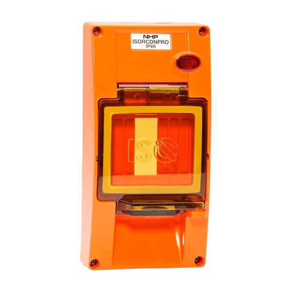 NHP ISO Cover - RCD, 2 Gang - 45mm depth, Resistant Orange***EMAIL/TEXT FOR PRICING***