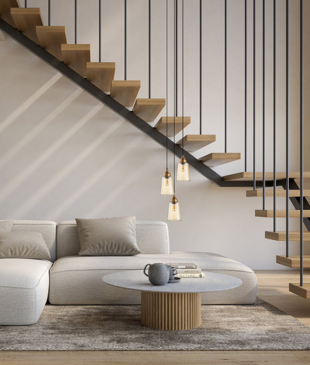 Jerez Bronze Amber/ Smokey Black Ellipse Glass Flat Top Pendant Light - Bronze Amber (JEREZ1X3R)