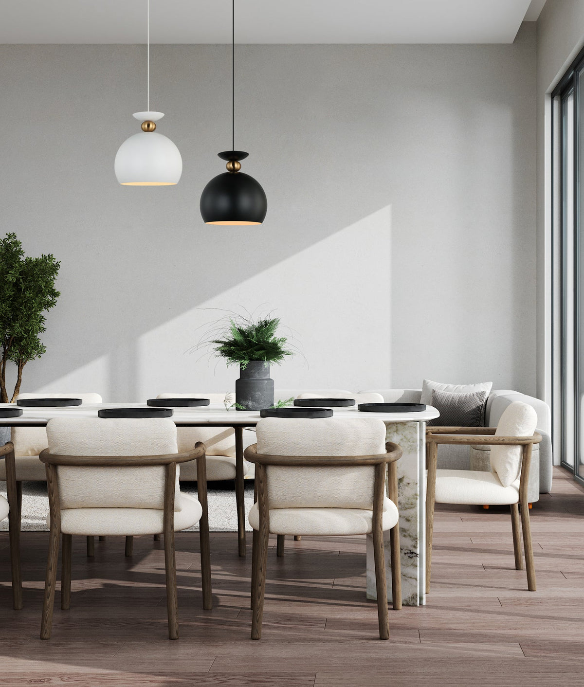 Kansi Interior Wine Glass Shape Pendant Light - Matte White