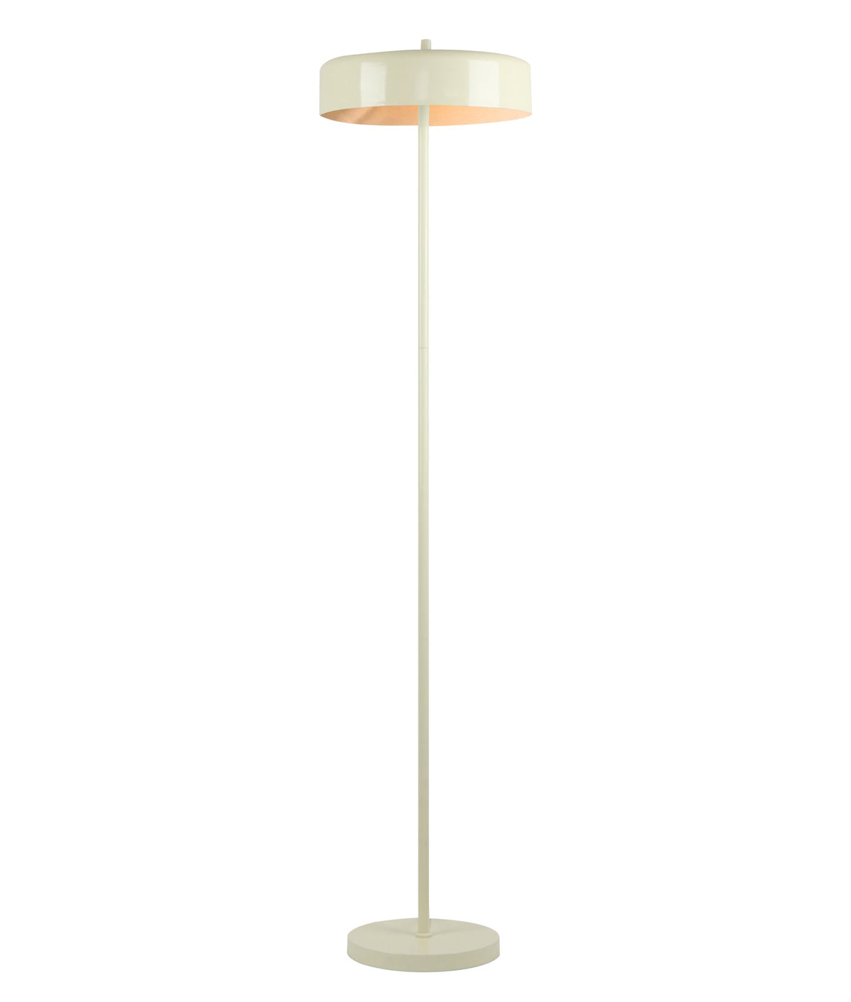 Kello Interior Drum Shade Floor Lamp - Glossy Cream