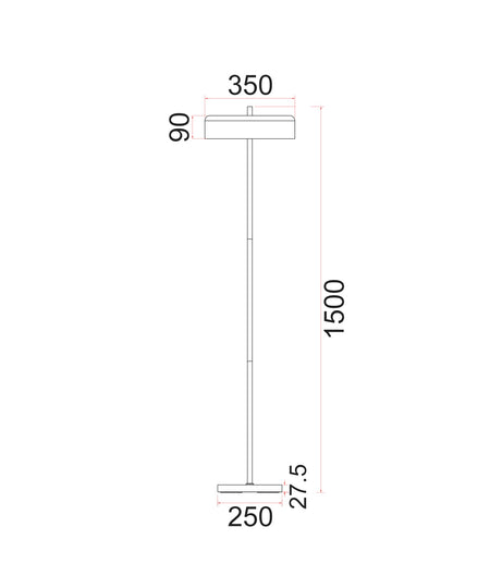 Kello Interior Drum Shade Floor Lamp - Matte Black